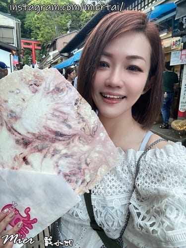 日本 東京Tokyo 人手一片 比臉還大的江之島名產現烤